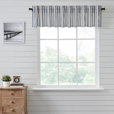 Sawyer Mill Black Ticking Stripe Valance 16x90 VHC Brands - The Fox Decor